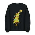 thumbnail image 3 of Sudadera navideña MIARHB para mujer, talla grande, informal, a la moda, con estampado navideño, manga larga, cuello redondo, sudadera ajustada, sudaderas con estampado de G*rinch, XL, 3 of 4