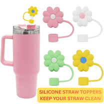 4Pcs 0.4in Diameter Cute Silicone Straw Covers Cap compatible with Tumbler 40oz & 30oz