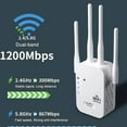 thumbnail image 3 of WiFi Extender Booster for Home,WiFi Extender with Ethernet Port,1200Mbps WiFiBooster Dual Band 5GHz/2.4GHz,Internet Repeater Long Range Covers Up to 60 Devices and 9800 Sq.ft, 3 of 9