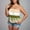 Gold, variant on Women's Plus Size Striped Tube Top with Smocked Bubble Hem, Loose Fit Strapless Bandeau Cami for Summer Casual Beach Vacation Everyday Wear