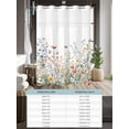 thumbnail image 6 of No Hook Cloth Fabric Shower Curtain with Snap in Liner, Spring Floral Waterproof Shower Curtains Set with See Through Top Window, Pastoral Flower Watercolor Bath Curtains Shower 36"x78", 6 of 6