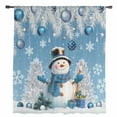 thumbnail image 2 of Blue Snowman Christmas Semi Sheer Curtains Drapes for Living Room, Bedroom, French Doors Window 84 Inches Long, Xmas Tree Balls Snowflake Rod Pocket Chiffon Curtain Drapery Voile Draperies Panel, 2 of 6