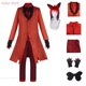 thumbnail image 1 of Hazbin-uniforme de ALASTOR de Hotel para hombre y mujer, disfraz de Cosplay con Peluca de Radio, traje rojo de demonio, conjunto de muñecas para fiesta de Halloween, 1 of 5
