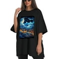 thumbnail image 4 of Plus Size Shirt for Women Black Tops for Women Oversized Short Sleeves Shirt for Women Home In The Clouds 1 T Shirt Crewneck Shirt for Women L, 4 of 5
