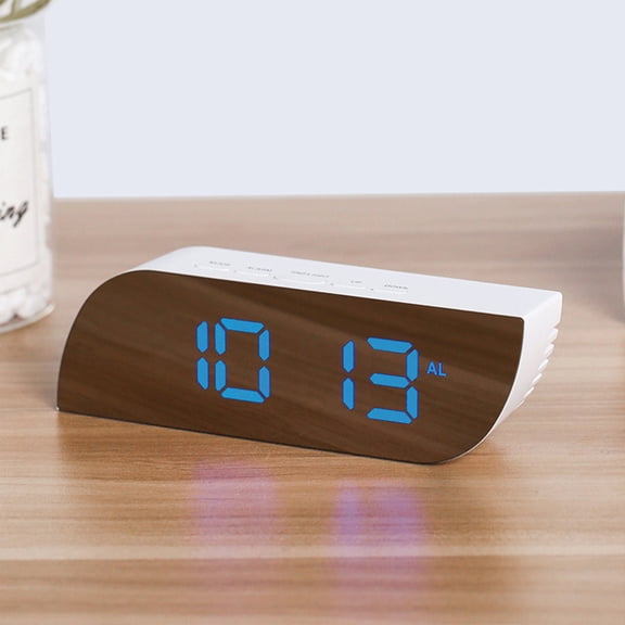 Kugisaki Digital Alarm Clock LED Mirror Clock Large Display Modern Electronic Clock for Bedroom Home Living Room Office