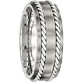 thumbnail image 4 of Stainless Steel Brushed w/Silver Double Twist Inlay Ring, 4 of 9