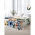thumbnail image 6 of King Flat Sheet Only Thanksgiving Sky Blue Pumpkin Soft Microfiber Cooling Bedding Sheets Fall Blue Green Leaves Flat Bed Sheet, 6 of 9