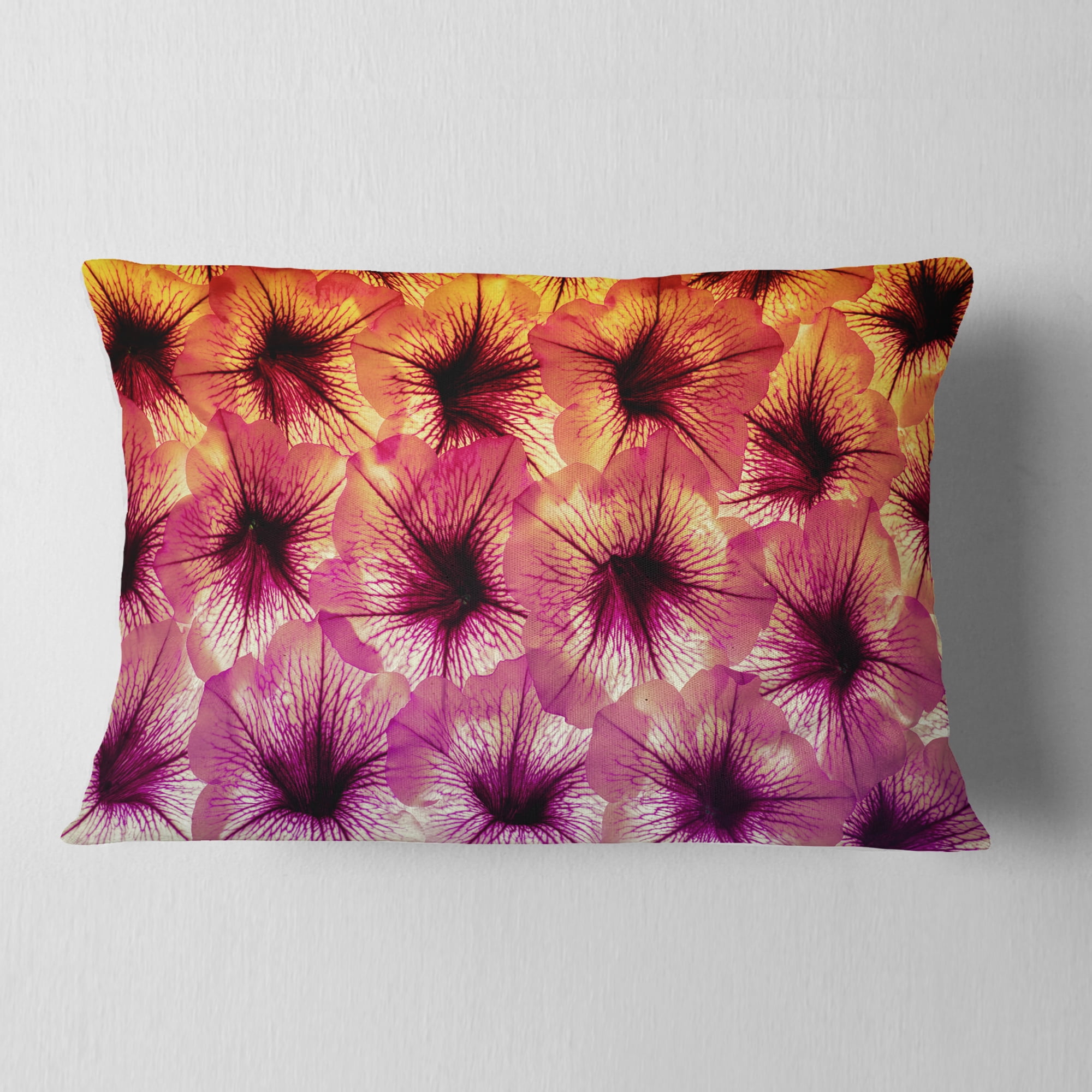 Designart 12" x 20" Purple Polyester Throw Pillow
