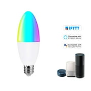 Angle View: V16-S Smart WIFI LED Bulb RGB+W LED Candle Bulb 6W E27 Dimmable Light Phone Remote Control Group Control Compatible with Home Tmall Genie Voice Control Light Bulb