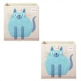 thumbnail image 1 of 3 Sprouts Children's Foldable Fabric Storage Cube Toy Bin, Blue Cat (2 Pack), 1 of 6