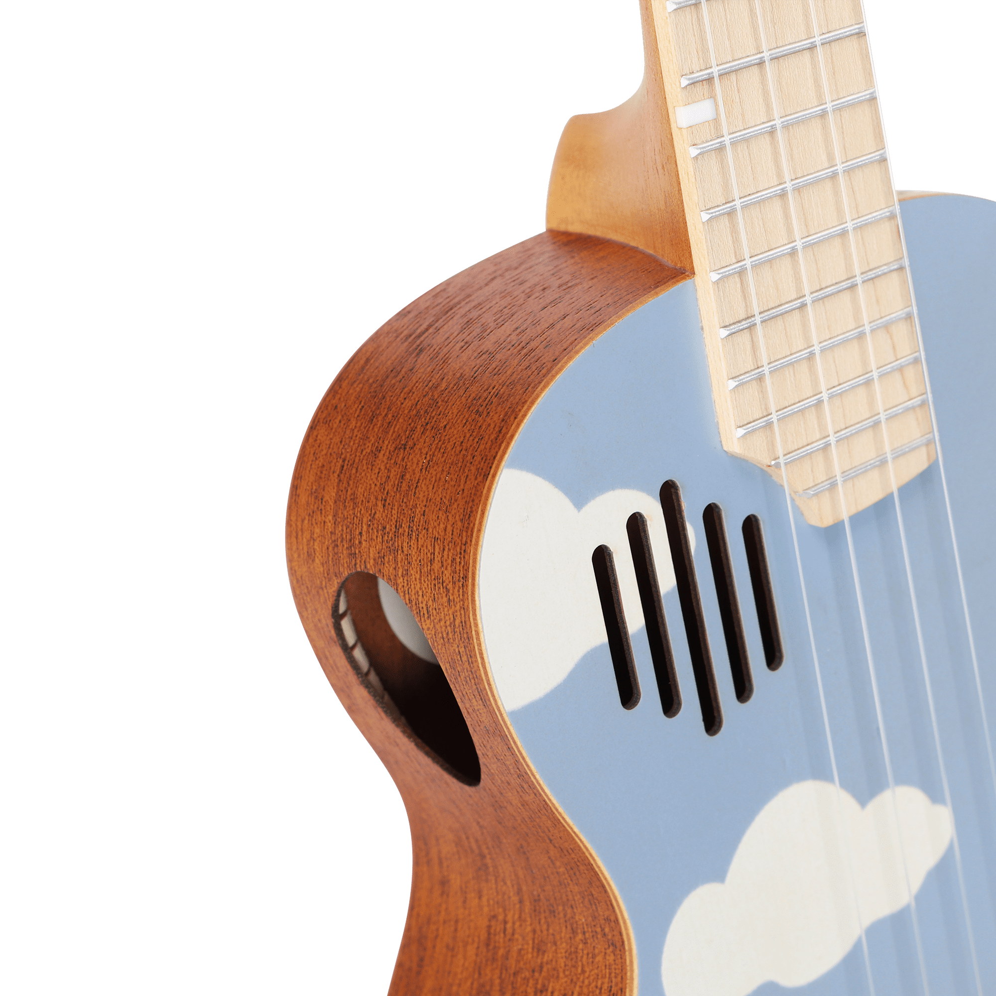 PICKAPICK Concert Ukulele UC23 ,23 Inch Solid Top Spruce Ukulele with Gig Bag, Strap & Heart Pick, Easy to Play for Beginners (Blue Cloud)