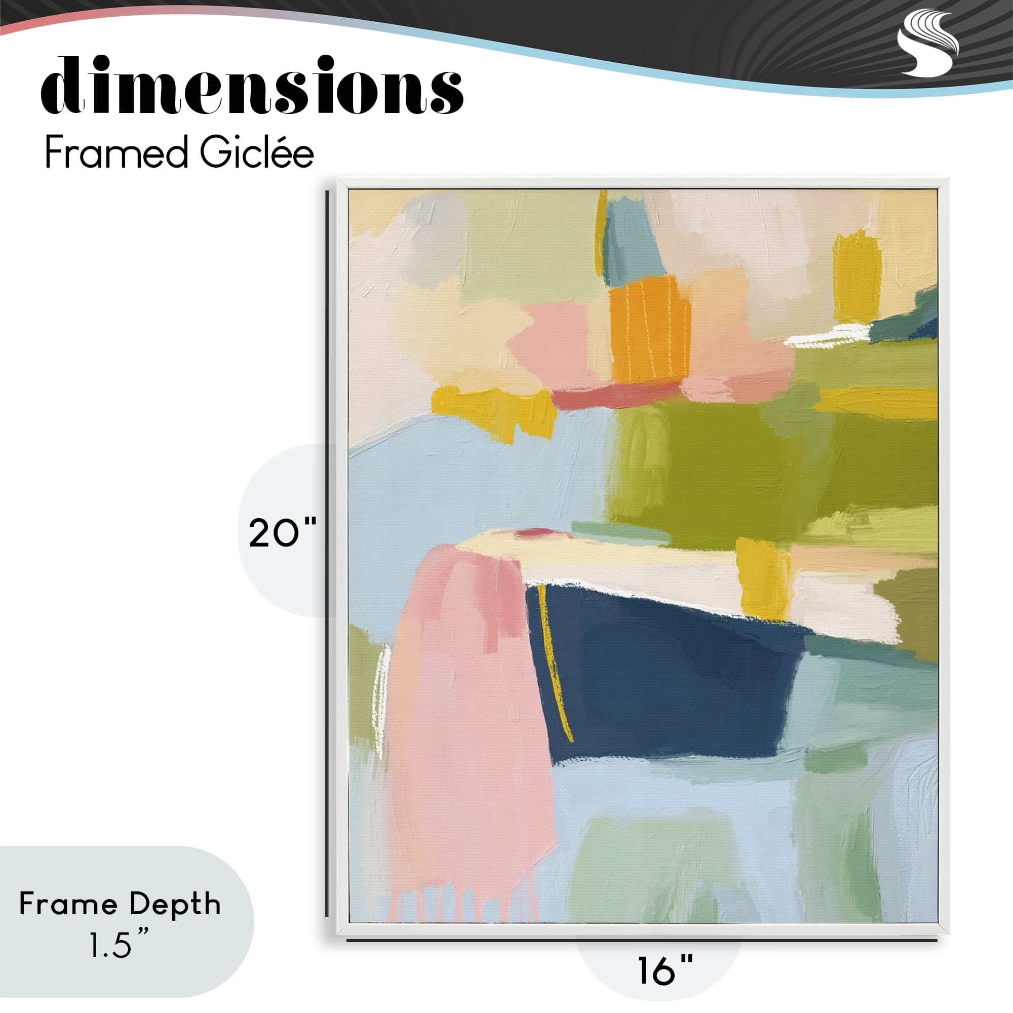 Stupell Industries Pastel Wonder Brushstrokes White Framed Giclee Art, design by Lisa Nohren