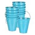 thumbnail image 1 of Paquete de 12 Cubos de Metal Pequeños con Asa, Cubos Galvanizados de 12x13cm, Pequeños Cubos de Metal con Asa [Azul], 1 of 1