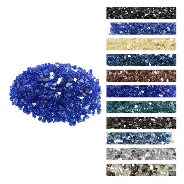 VEVOR 20 LBS Fire Glass 1/2-Inch Fireplace Glass Rocks for Fire Pit Table Cobalt Blue