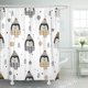 thumbnail image 1 of ABPHQTO Cortina de ducha de baño de Navidad blanca con diseño gráfico de bebé negro con lindos pingüinos para niños 165x180 cm ABPHQTO PKNMT66x72Shower-9089, 1 of 2