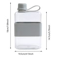 thumbnail image 2 of Flat Travel Water Bottle, Reusable Square Flask for Pocket Purse, Leakproof Slim Drinking Bottle for Camping Fitness Outdoor Sports (Green), 2 of 6