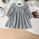 thumbnail image 2 of Vestido coreano para niños de 2 a 7 años, vestido de princesa con cuello de encaje a cuadros para niñas de primavera, ropa bonita con mangas voladoras para chico, 2 of 6