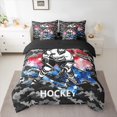 thumbnail image 2 of Homewish Boys Girls Sport Ice Hockey 7-Piece Bedding Comforter Set,USA Flag King Bedding Sets,Abstract Camouflage Ultra Soft Bed Sheets,Ultra Soft Home Decor,Reversible, 2 of 8