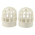 thumbnail image 1 of 2 Pcs Capuchon Respirant Filtre Tuyau Garde Conduit d'Air Grille Évent Couvercle Capuche Blanc PVC, 1 of 12