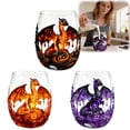 thumbnail image 5 of 420ML/15oz Dragon & Pumpkin Glass Cup, 2D Stemless Glasses Drinkware Handcrafted Animals Bar Glass for Halloween, Thanksgiving, Birthday, Holiday Party Gifts for Lovers & Collectors Halloween C, 5 of 5