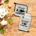 thumbnail image 2 of Happy Camper Gifts Oven Mitts and Pot Holders Sets, Camping Rv Kitchen Accessories Sets, Life is Better When You‘re Camping Heat Resistant Oven Glove Potholders for Kitchen Cooking Baking BBQ, 2 of 6