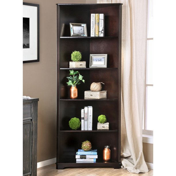 Furniture Of America Copley Transitional Solid Wood Corner Bookshelf Walmart Com Walmart Com