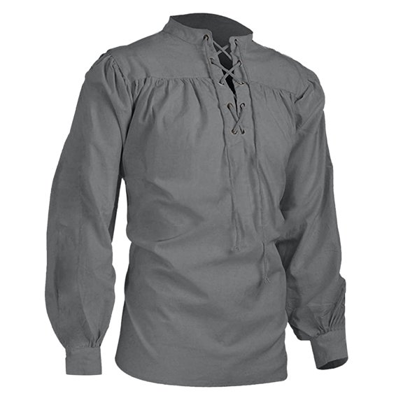 RUTAYY Men's Shirts Fall Winter Solid Color Bandage Long Sleeve Casual Blouse Daily Wear Classic Versatile Tops