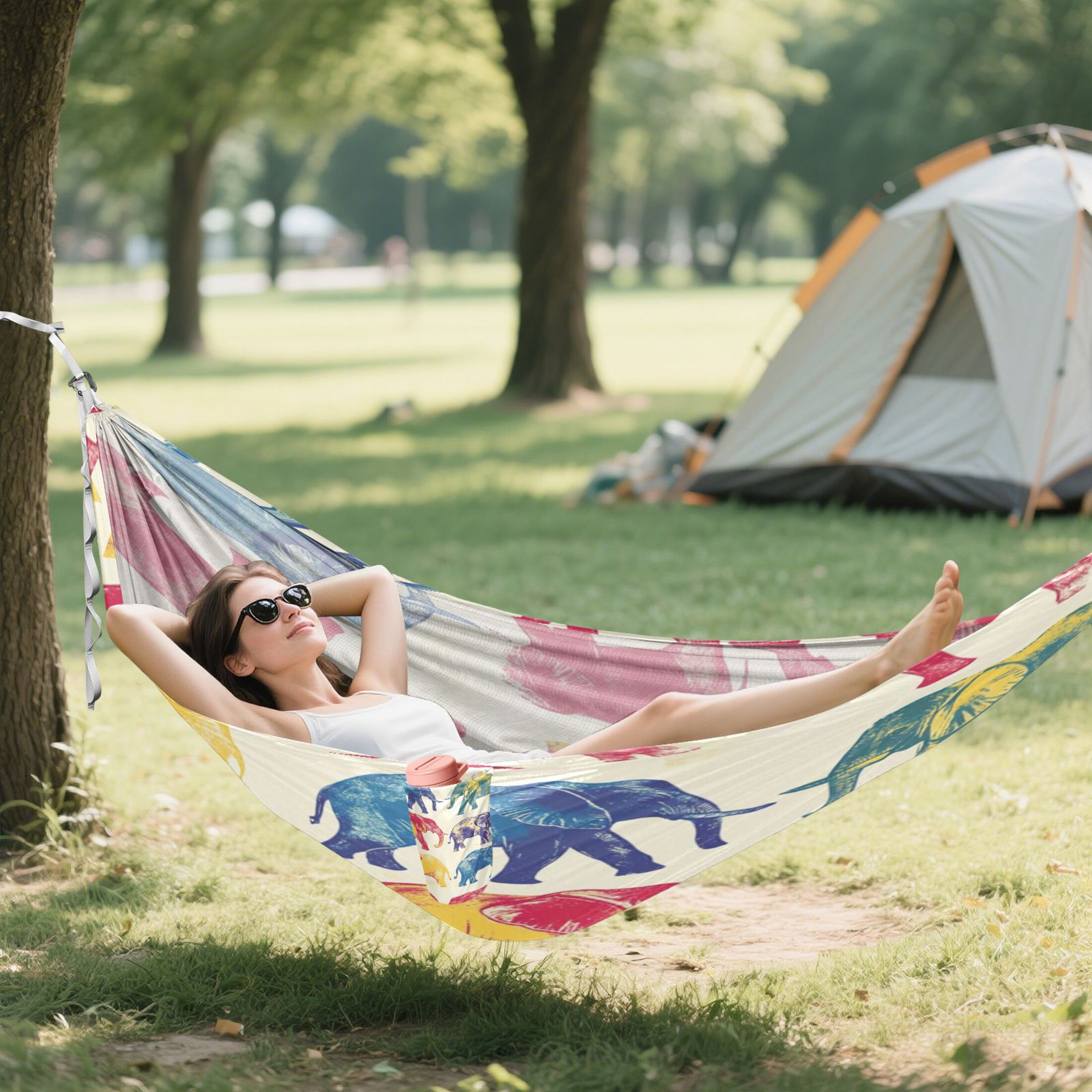 Hammock Camping Hammock Nylon Portable Hammock Travel Camping Hammock Beautiful Elephant