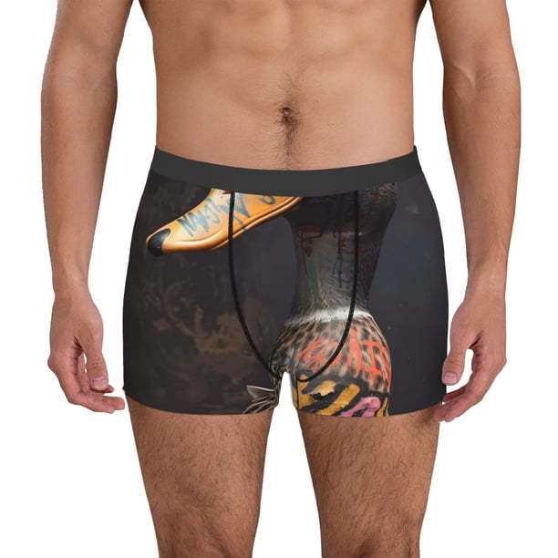 Balery Graffiti Cool Duck Calzoncillos bóxer para hombre, ropa interior de algodón suave y transpirable con cinturilla de nailon-XX-Large