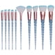 thumbnail image 1 of Juego de 10 brochas de maquillaje para niñas con purpurina de cristal, mango transparente, brocha para base en polvo, corrector, sombra de ojos, delineador de ojos, brocha para cej, 1 of 5