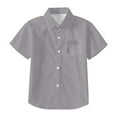 thumbnail image 2 of Little Boys' Button Down Shirts Grey Shirt for Boys Dress Shirt Boys Formal Shirt Uniform Shirt 10-11 Years, 2 of 5