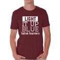 thumbnail image 1 of Awkward Styles Men's Light It Up Blue for Autism Awareness Shine A Light White Graphic T-shirt Tops, 1 of 4