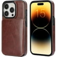 thumbnail image 3 of REQO Compatible with iPhone 15 Pro Wallet Case Credit Card Holder, Premium Leather Kickstand Flip Hidden Magnetic Clasp Durable Shockproof Protective Cover for iPhone 15 Pro 6.1 inch (Brown), 3 of 7