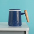 thumbnail image 1 of Taza de té esmaltada con degradado, lata de cerámica grande sellada para almacenamiento, taza de oficina, 1 of 1