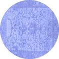 thumbnail image 1 of Ahgly Company Machine Washable Indoor Round Oriental Blue Traditional Area Rugs, 4' Round, 1 of 4