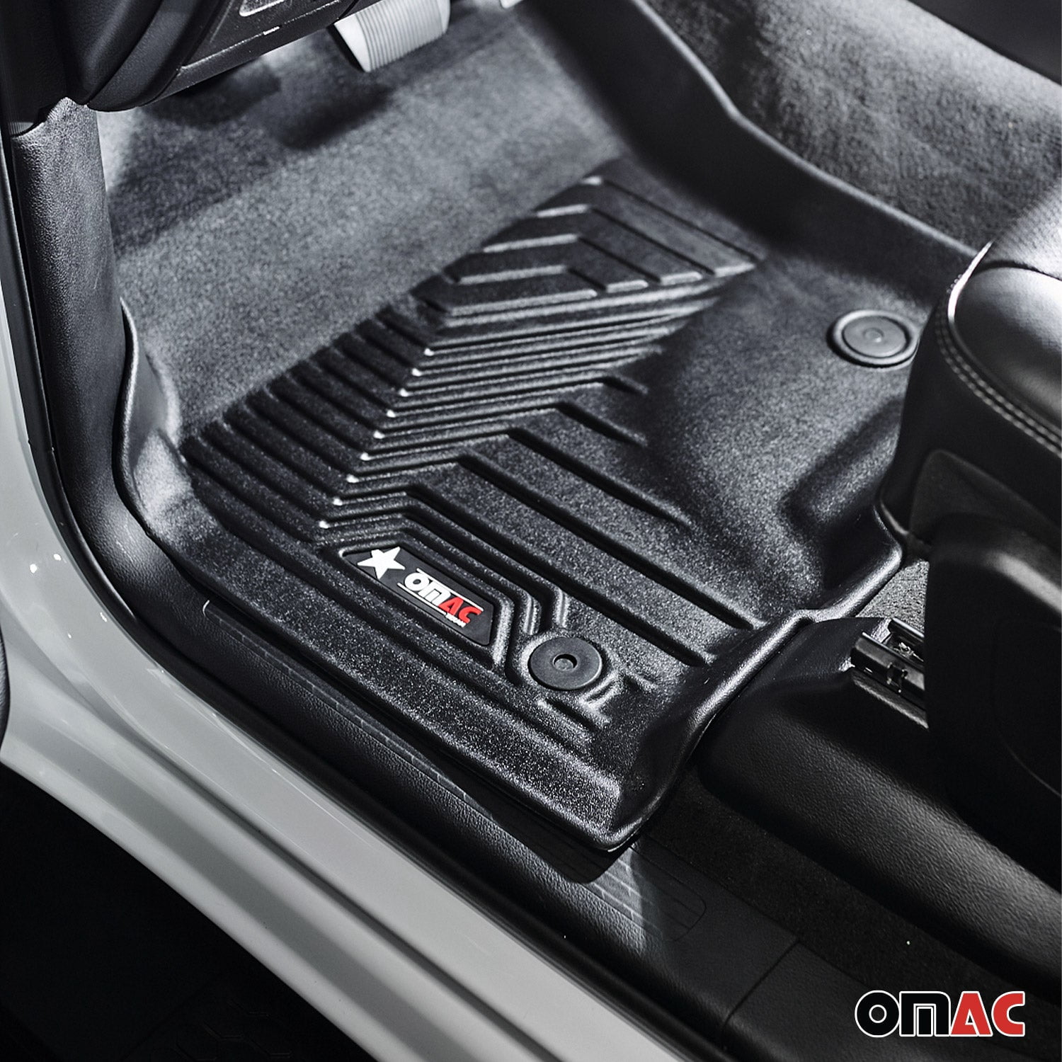 OMAC Premium Floor Mats for Toyota Tundra 2022-2026 All-Weather Heavy Duty Black