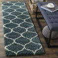 thumbnail image 3 of SAFAVIEH Hudson Arline Geometric Shag Runner Rug, Slate Blue/Ivory, 2'3" x 6', 3 of 7