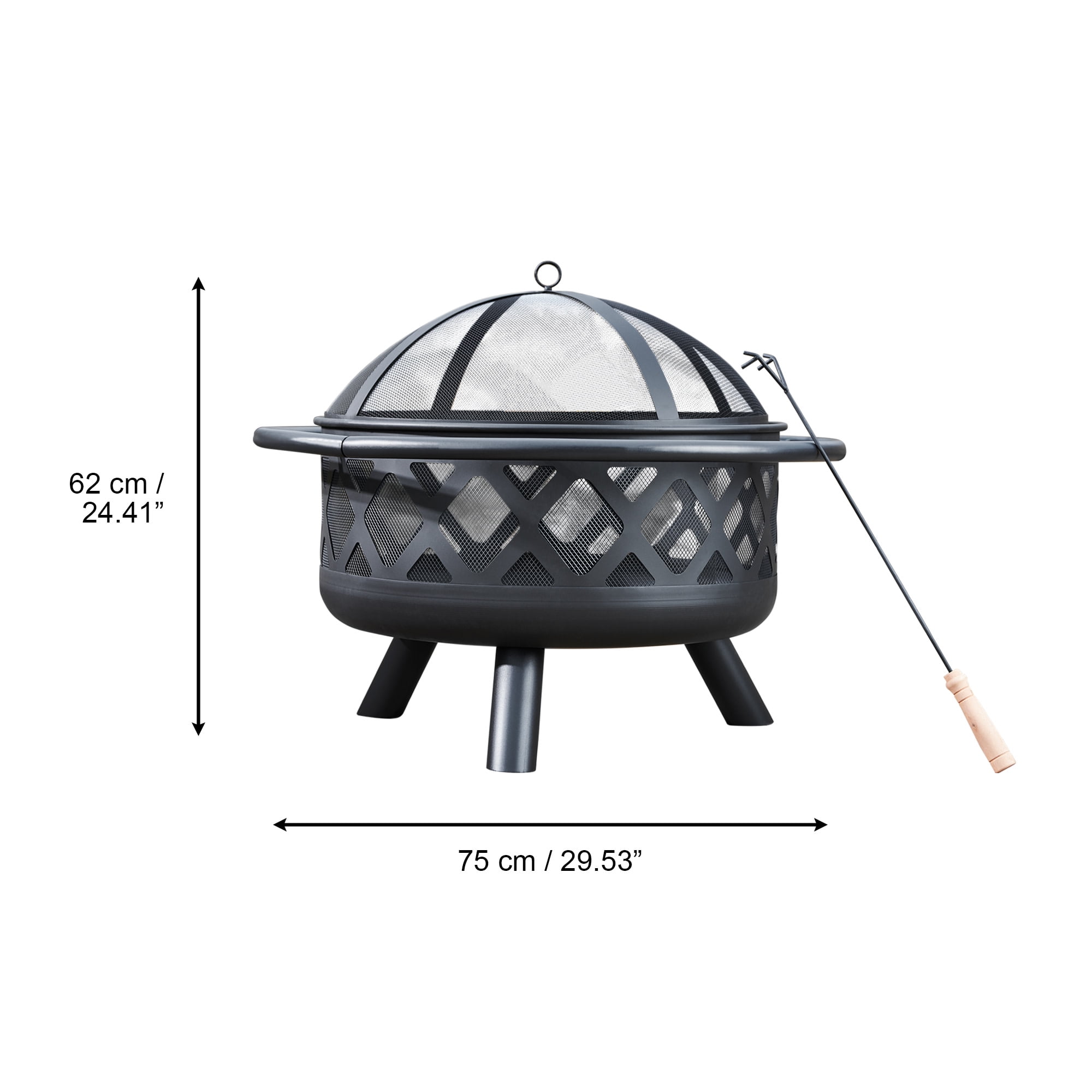 Teamson Home 30" Round Wood Burning Fire Pit