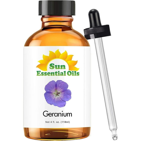 Sun Essential Oils 4oz - Geranium Essential Oil - 4 Fluid Ounces
