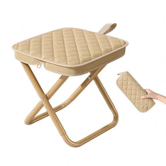 11.8" Portable Folding Camping Stool, Lightweight Durable Steel Outdoor Seat