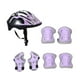 thumbnail image 3 of Casco de bicicleta para niños con coderas, casco de bicicleta ligero con muñequeras para patinaje en línea, patinaje sobre ruedas, deportes al aire Púrpura claro, 3 of 8