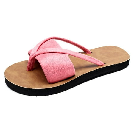 

WANYNG slippers for women Women Summer Slipper Indoor Outdoor Flip-flop Beach Shoes Fashion Casual Slipper Women shoes Pink 37