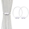thumbnail image 1 of LAICAIW 2 Pack Magnetic Curtain Tiebacks, Decorative Curtain Holdbacks for Window Décor (White), 1 of 5
