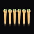 thumbnail image 6 of 6Pcs Brass Made Guitar Bridge Pins with Crystal Glass Dot Decor Music Instrument Parts Green, 6 of 8