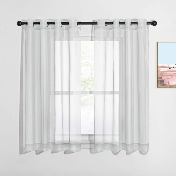 YEAHOME Emily Voile Sheer Grommet Curtain Panel 1PC, 55"x84", Sliver Gray