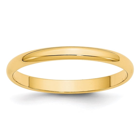 Auriga Fine Jewelry 10K Yellow Gold 2.5mm Lightweight Half Round Wedding Band for Women Size- 10