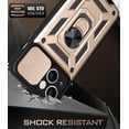 thumbnail image 2 of Case for Apple iPhone 13 Pro Max with Slide Camera Cover,Military Grade Heavy Duty Protection Phone Case Cover with Magnetic Ring Kickstand for iPhone 13 Pro Max SJ Gold, 2 of 13