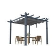 thumbnail image 2 of Yeshouse 10x10 Ft Outdoor Pergola Metal Gazebo with Retractable Canopy for Backyard Deck Patio Porch Grape Trellis, 2 of 6