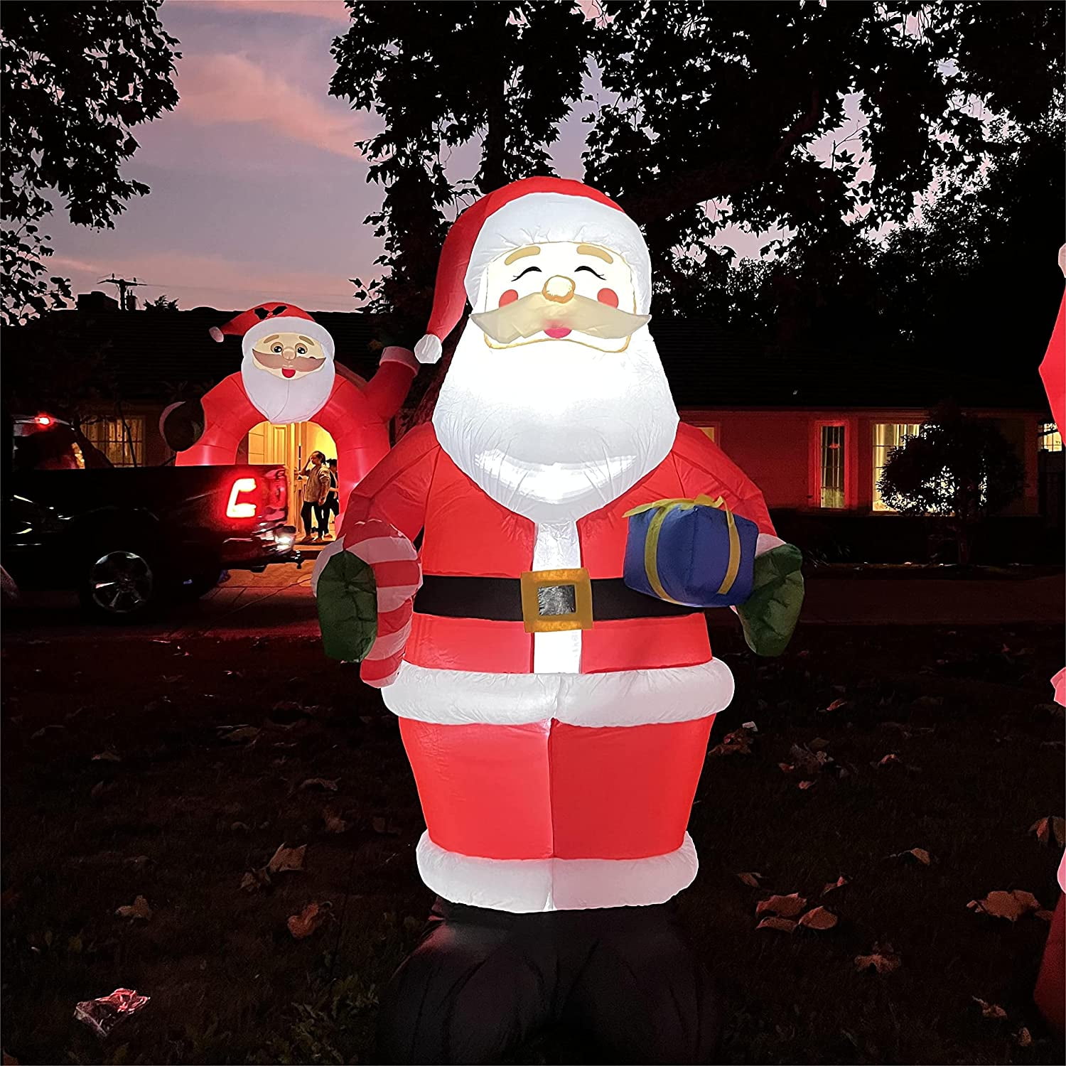 Jcwfuno 6.2ft Christmas Inflatables Outdoor Decorations Blow Up Santa