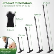 Walensee 64inch Weed Puller Tool with 7-Tines Weed Rake for Gardening, Uprooting Weeding Pull for Yard, Lawn, Patio and Garden